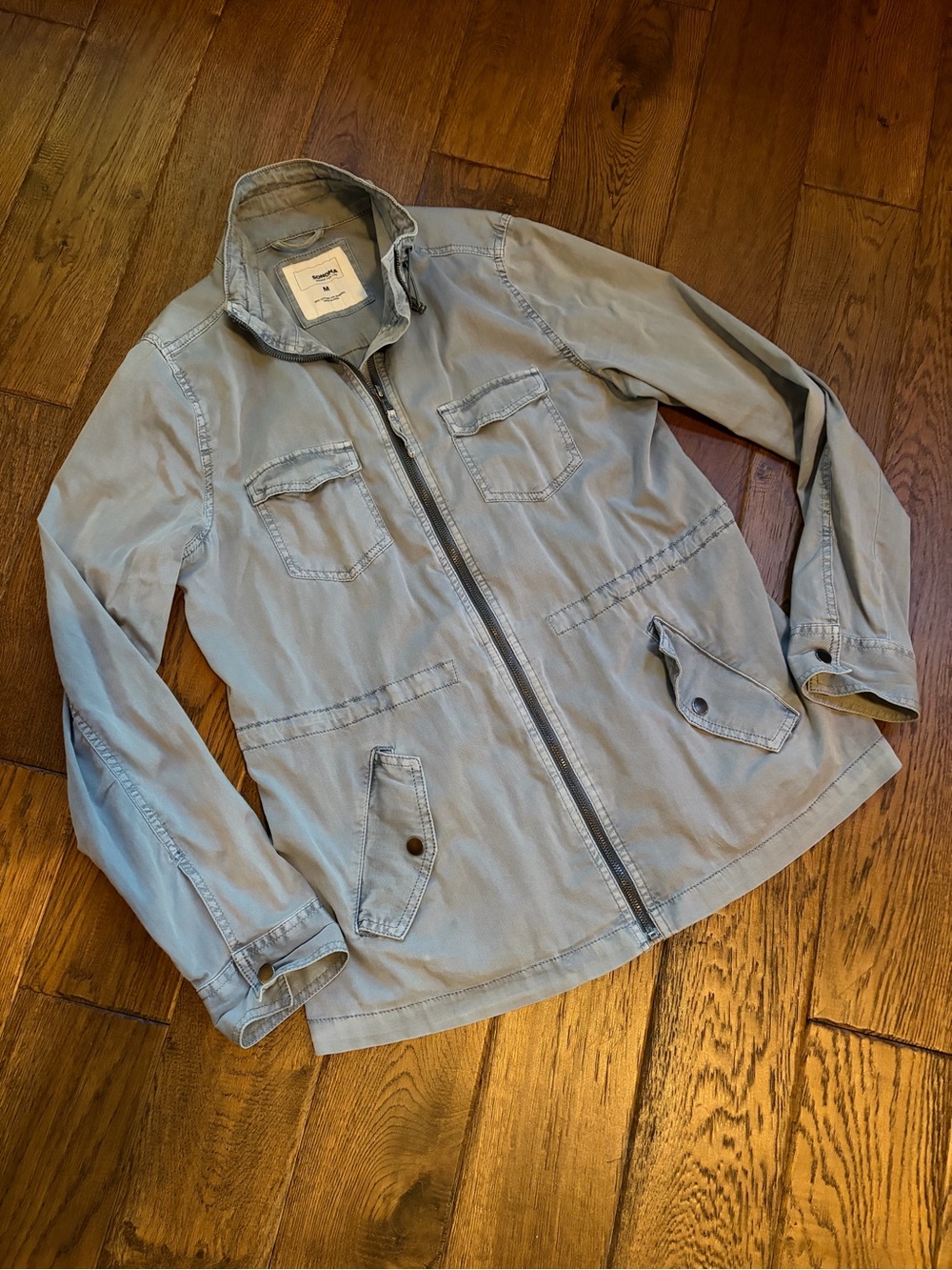 Sonoma Light Blue Military-Style Zip Jacket